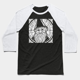 Stained Glass Gnome (White) Baseball T-Shirt